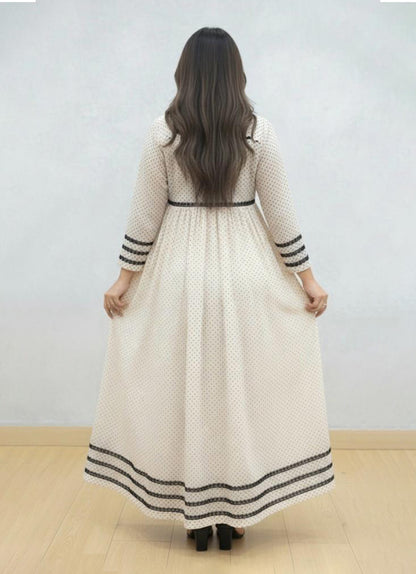 Beige Meets Black Polka Dots