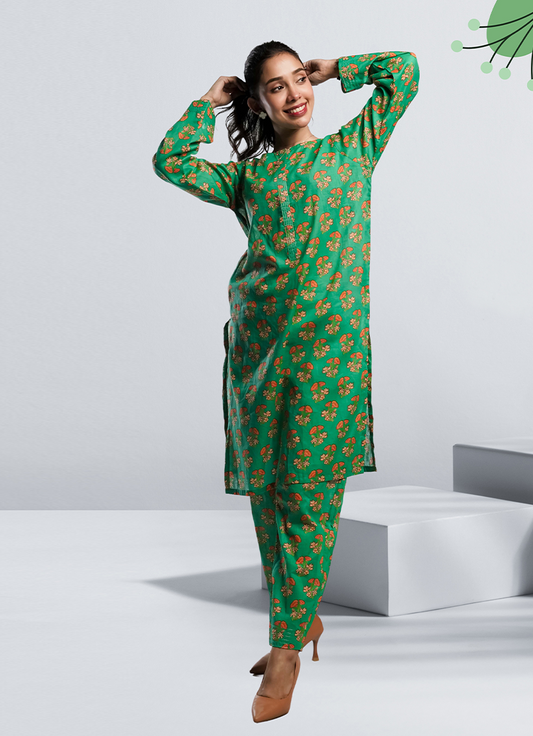Soft Cambric Stitched Allover CO-ORD Set